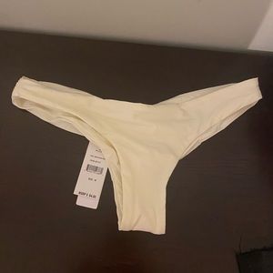 Ivory pilyq ruched teeny NWT bikini bottoms